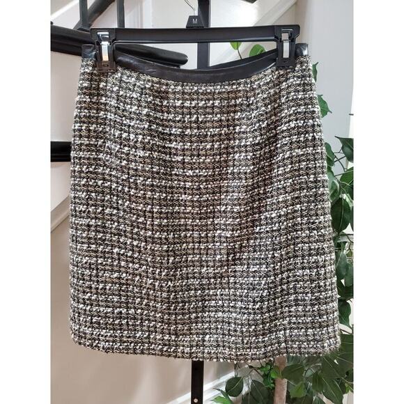 Halogen Women's Multicolor Acrylic Faux Leather Trim Back Zip Mini Skirt Size 2 - Picture 7 of 10